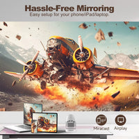 SEEON 4K UItra Portable Projector with Electronic Focus 720P 260ANSI Speaker Android11 BT5.4 180° flexible Home Outdoor